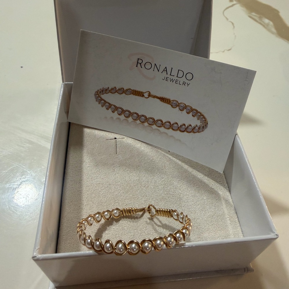 Ronaldo Jewelry Gold and White Kids Bracelet